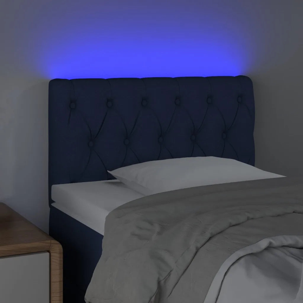 Testiera a LED-Testata con LED Blu 80x7x78/88 cm in Tessuto
