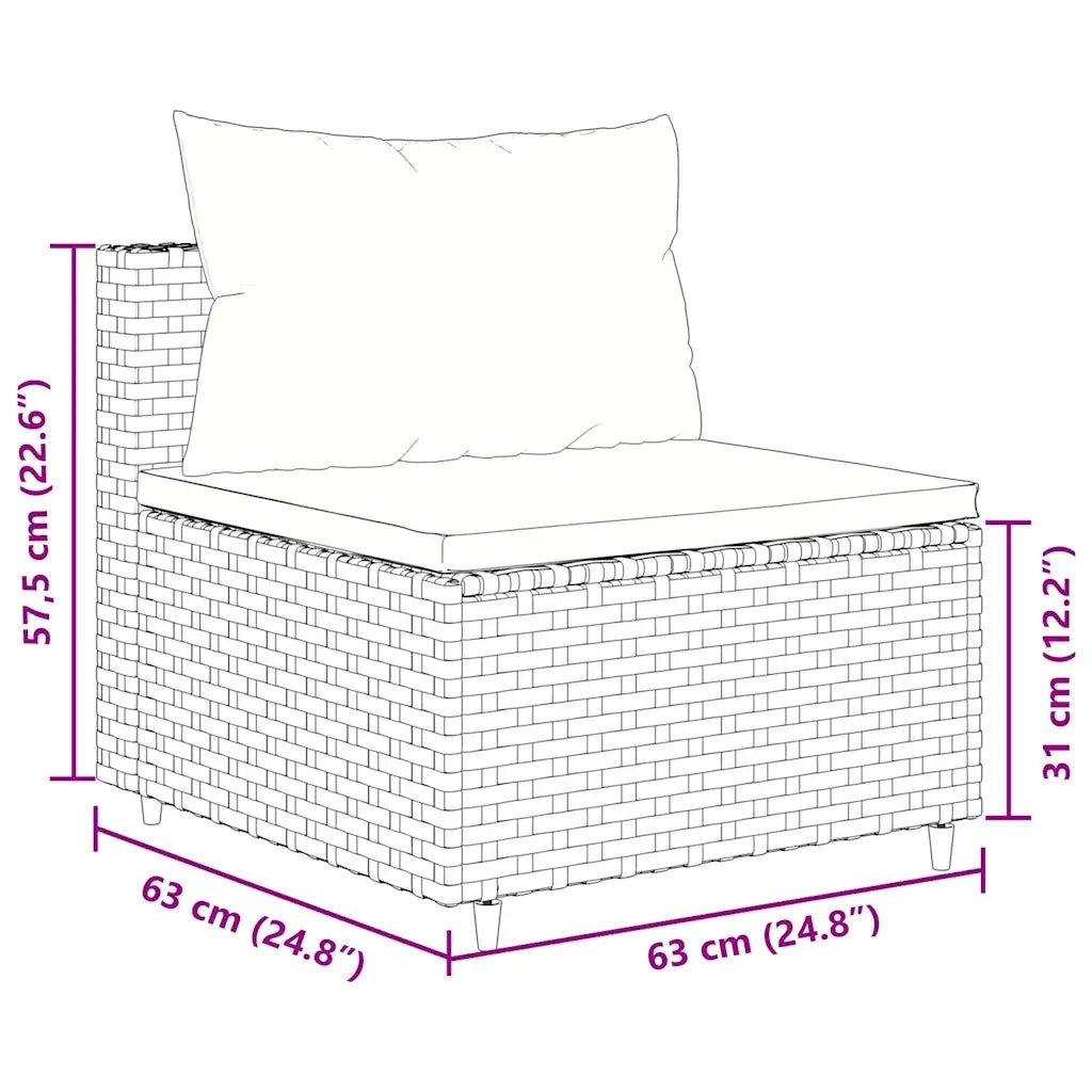 Set Mobili da Giardino 6pz con Cuscini in Polyrattan Marrone 3308169