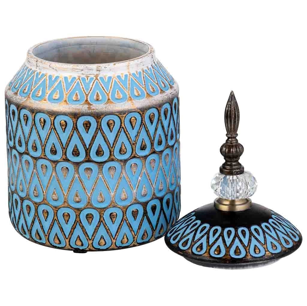 Vaso in ceramica blu, D15,5x31h cm