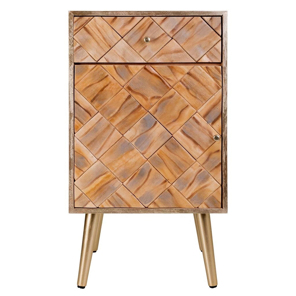 Comodino in legno marrone 40x35x71