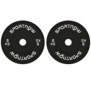 Dischi Pesi 5kg in Gomma ¨C Minimal ¨C Nero 2''