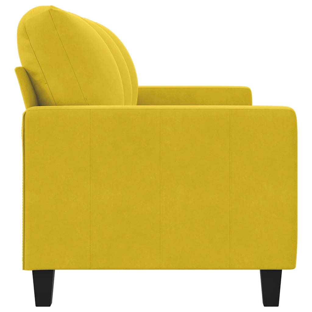 Divano a 3 Posti-Sofa 3 Posti Giallo 180 cm in Velluto 728082