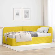 Cornice del letto ad angolo Giallo 90 x 190 cm Velluto