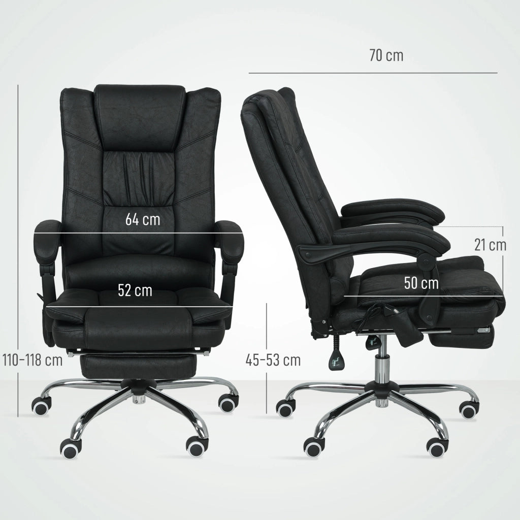 Poltrona Massaggiante da Ufficio ¨C Minimal ¨C Nero, 64x70x118 cm