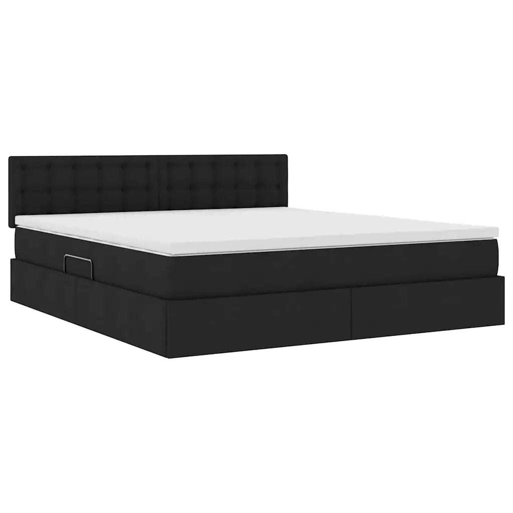 Letto con contenitore e materasso Nero 180 x 200 cm 3370652