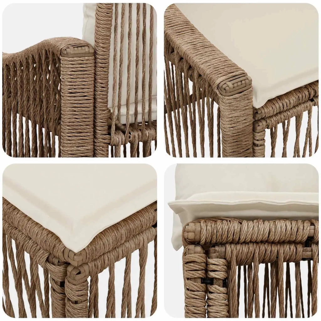 Set Divano da Giardino 4 pz Beige polyrattan 3435930