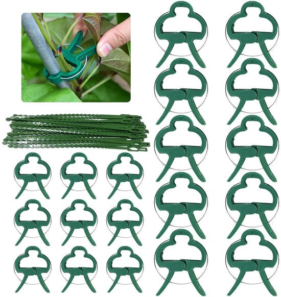 Aiuto per piante 90 pezzi - Sostegno per piante stabile - Adatto per pomodori e zucchine - Realizzato in plastica di alta qualità - Flessibile e duraturo - Facile da riutilizzare