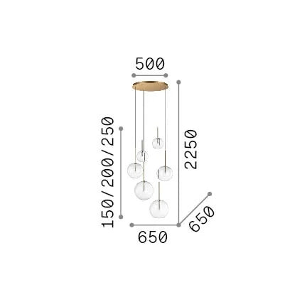 Lampadario Equinoxe 6 Luci G4 Cromo
