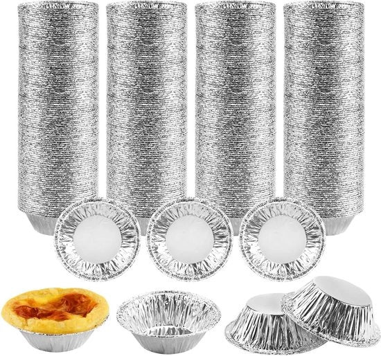 Forme in alluminio per torte - 400 pezzi - 7 x 2,5 x 4 cm - adatte per torte e tortini individuali