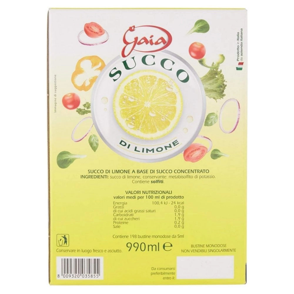 Gaia succo di limone in bustine e olio extra vergine di oliva