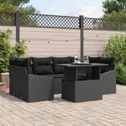 Set Divano da Giardino con archiviazione 7 pcs Nero Poly Rattan 3357676