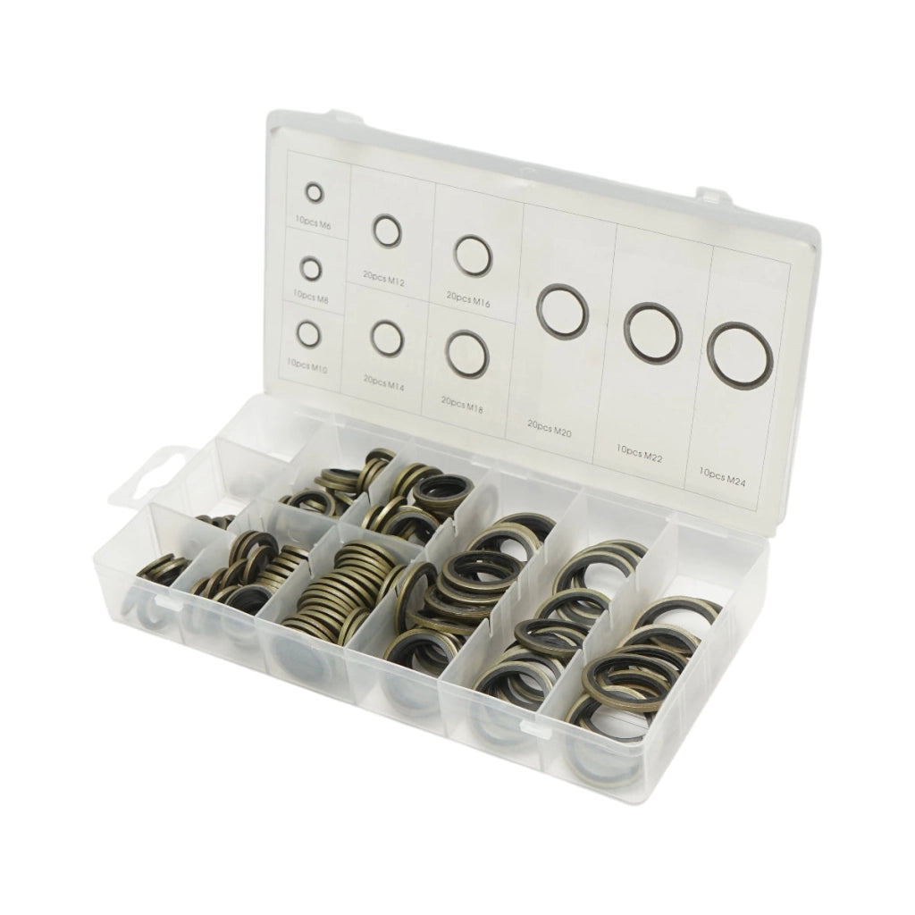 Kit guarnizioni metalliche con gomma M6-M24 150 pezzi