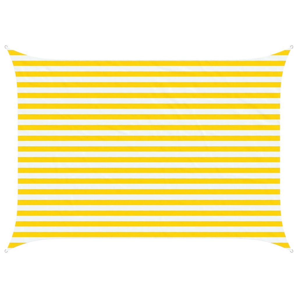 Vela da ombra solare-Telo Ombra-Vela Ombreggiante-Parasole a Vela Giallo e Bianco 3,5 x 2,5 m