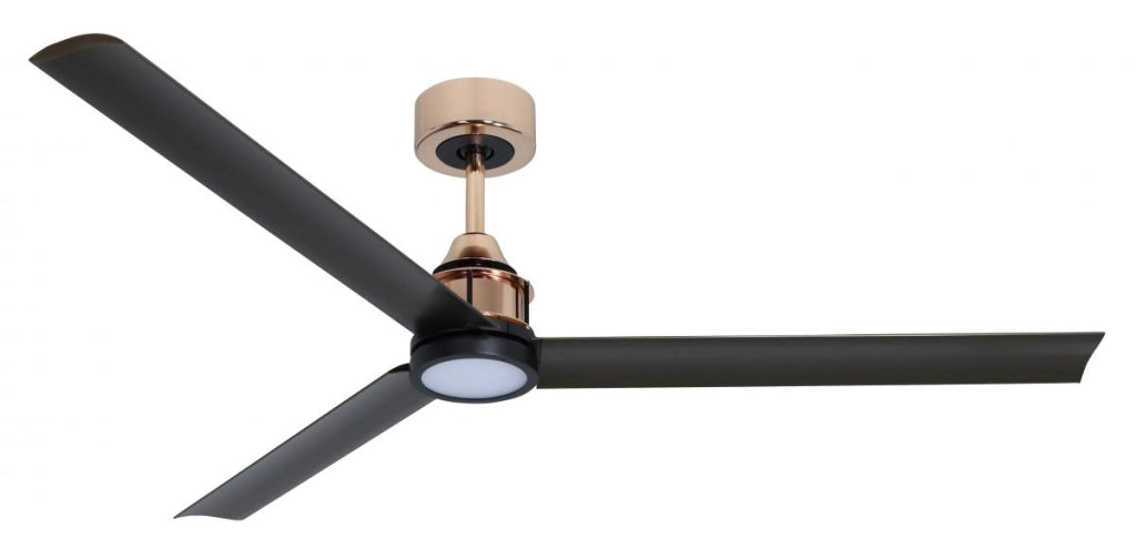 Vam Ventilatore da soffitto a risparmio energetico WI-FI YIN ottono rosa 132 cm con pale di alluminio luce LED telecomando 6 velocità