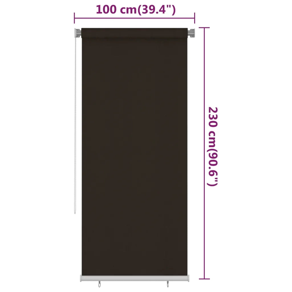 Tenda a Rullo per Esterni 105(L)x230(A) cm Marrone HDPE 312980