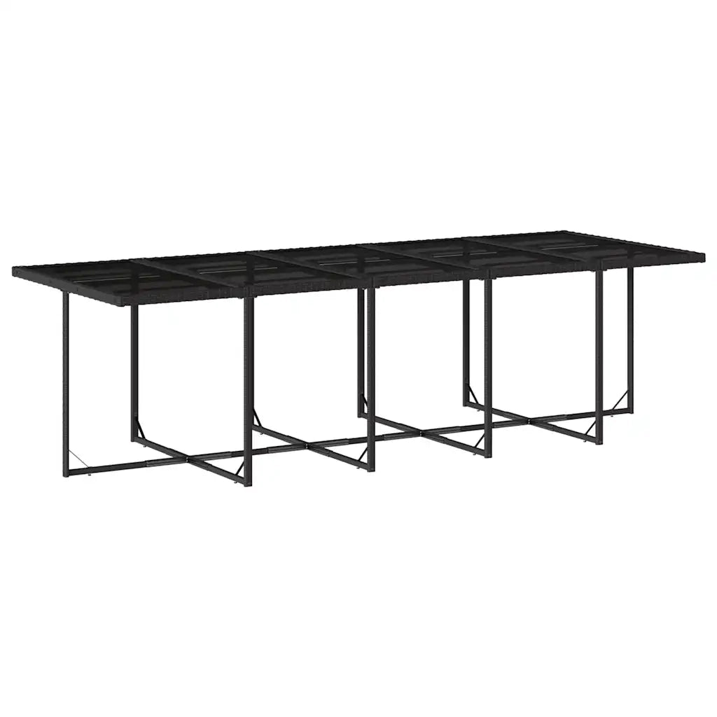 Set da Pranzo da Giardino 11 pz con Cuscini in Polyrattan Nero 3211291