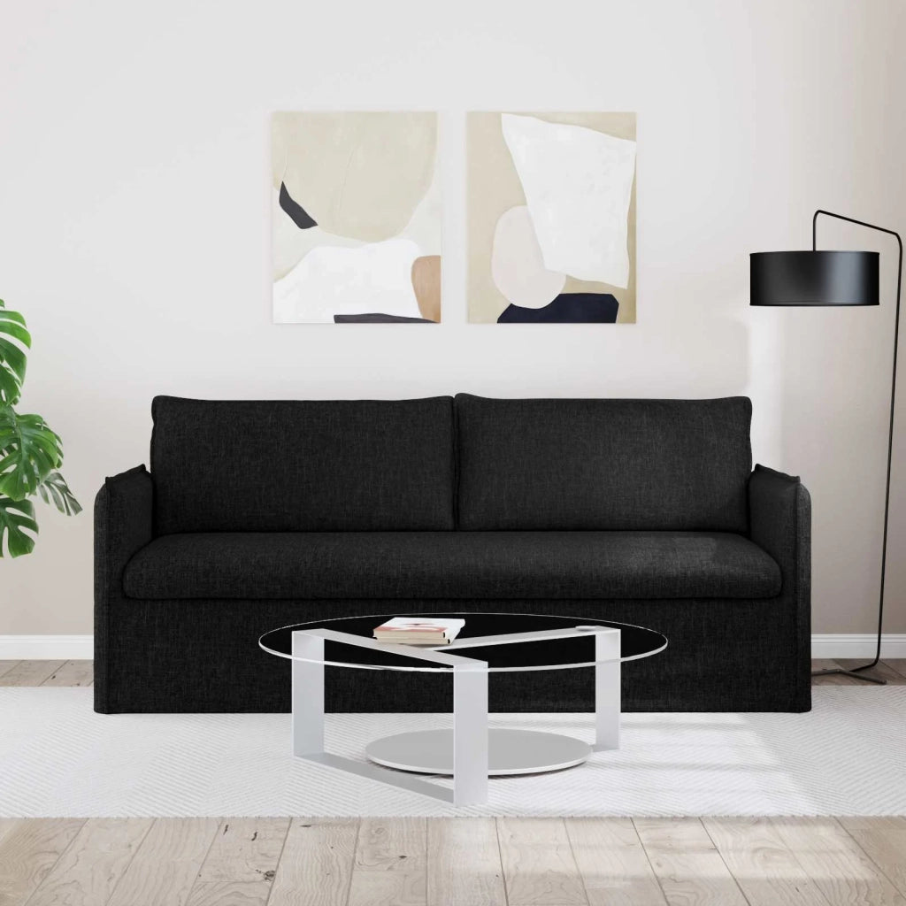 Divano Nero 196 x 82 x 85 cm Tessuto 42024527