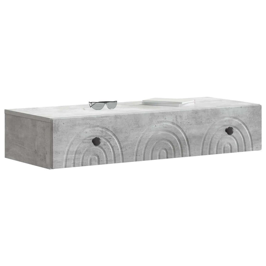 Tavolino da Parete Laterale 87,5 x 34,5 x 17 cm Grigio Cemento 898158