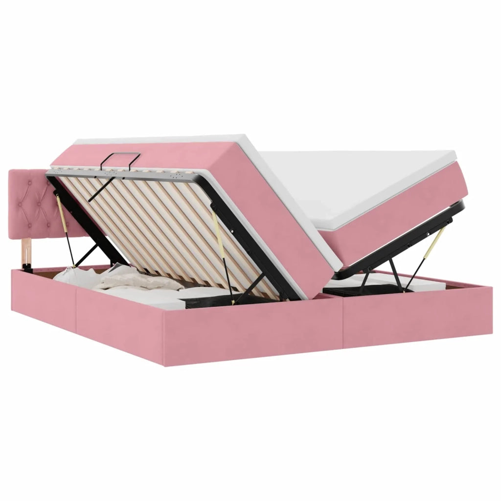 Letto con Contenitore con materasso Rosa 90 x 200 cm