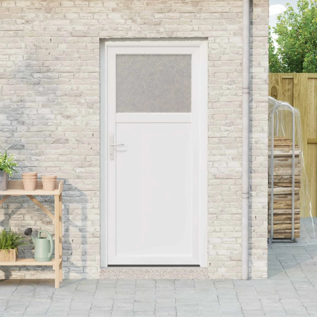 Porta d'ingresso laterale Bianco 98 x 198 cm PVC 3445755
