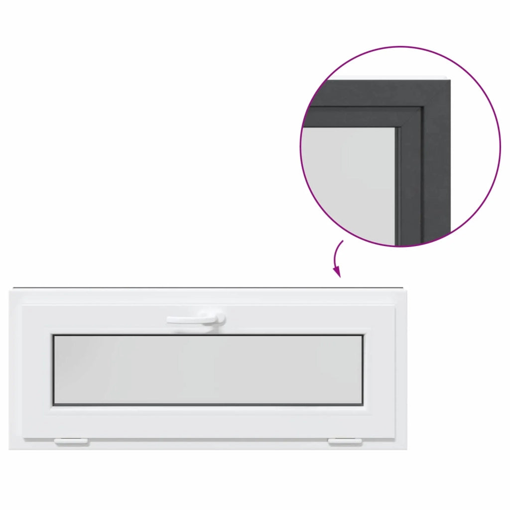 Finestra per Soffitta RISOR 100 x 40 cm PVC e Vetro Antracite 42047306
