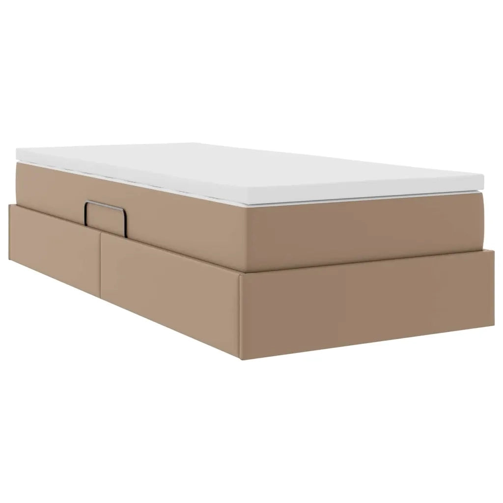 Letto con contenitore e materasso Cappuccino 100 x 200 cm 3370153