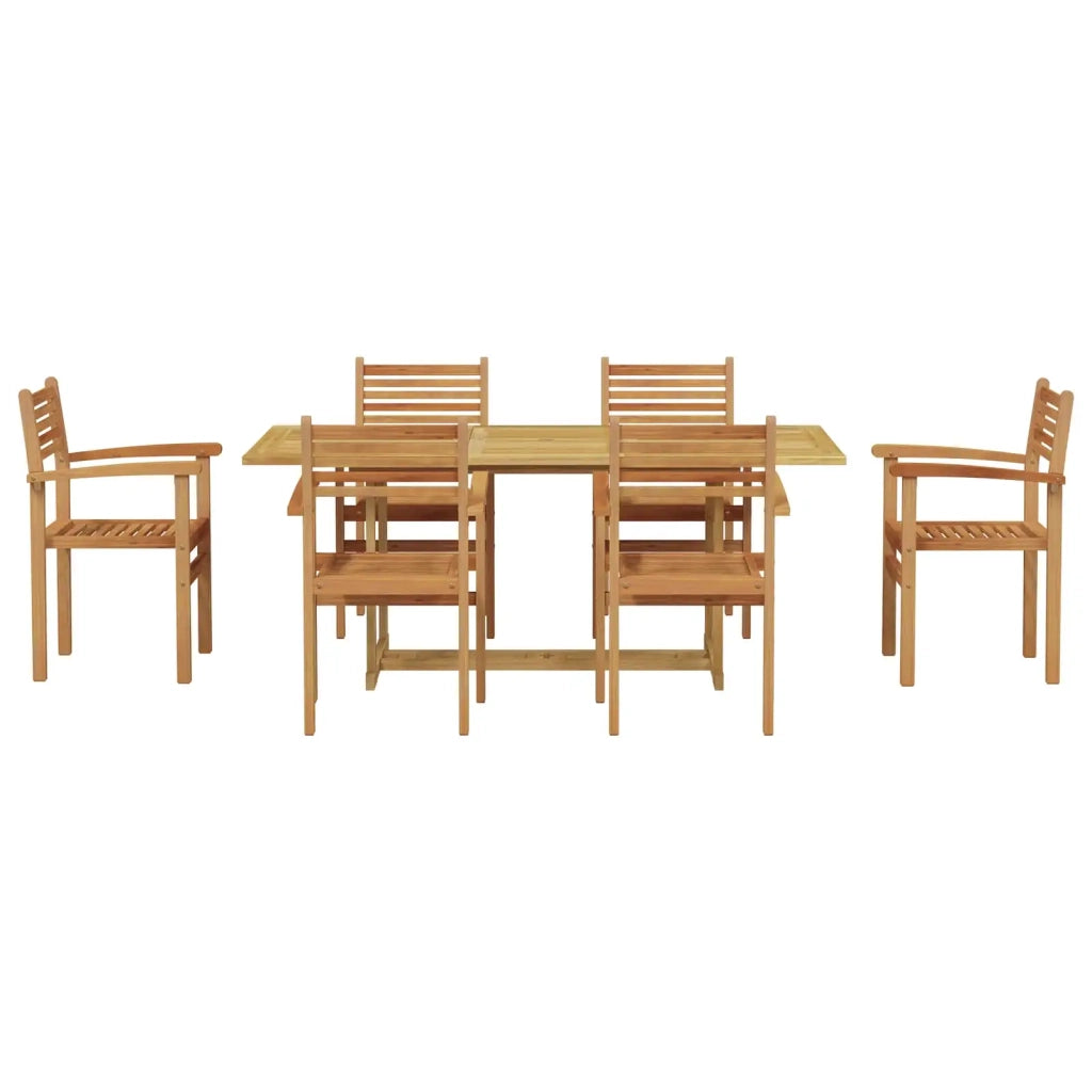 Set da Pranzo per Giardino 7 pcs Marrone Legno di teak solido
