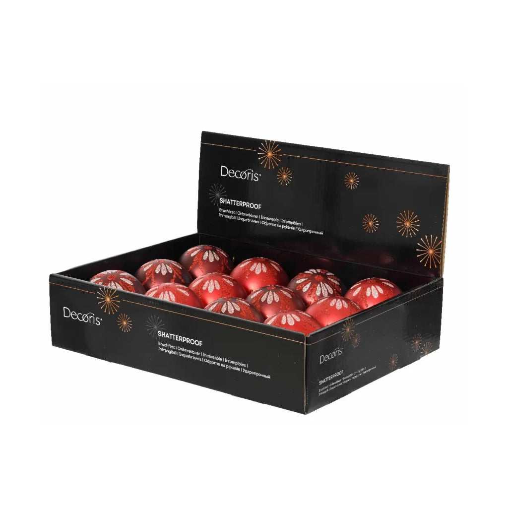 Pallina plastica opaca rossa d8cm ass