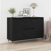 Credenza Rovere Nero 101,5 x 35 x 70 cm Legno multistrato 862147