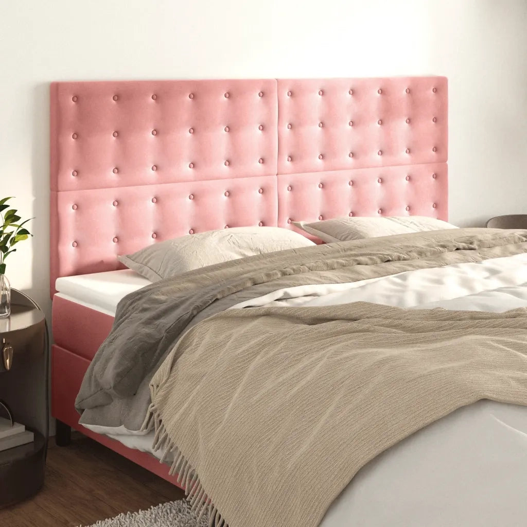 Testiera | Testata Rosa 200x5x118/128 cm Velluto