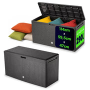 KADAX Box da giardino/balcone 290L per giardino, balcone, terrazzo, marrone
