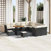 Set Divano da Giardino 13 pcs Nero e Crema polyrattan 3363490