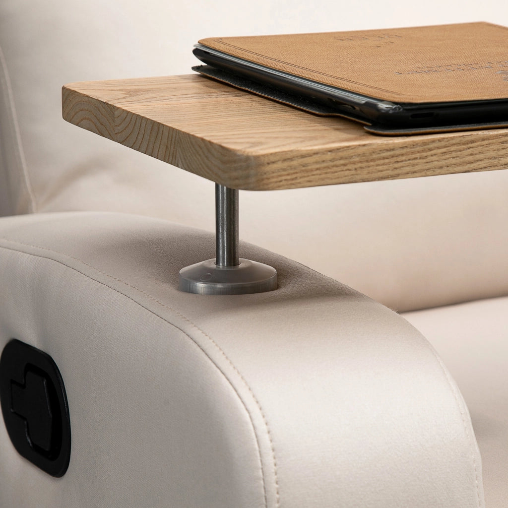 Poltrona relax e massaggio reclinabile con braccioli ¨C Minimal ¨C Tessuto microfibra beige