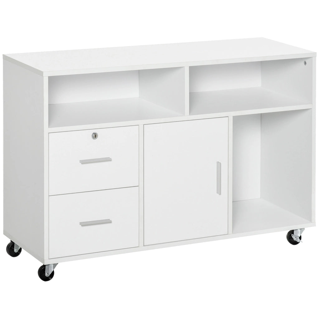 Scrivania con cassetti e scaffali ¨C Minimal ¨C Bianco 100x35x65 cm
