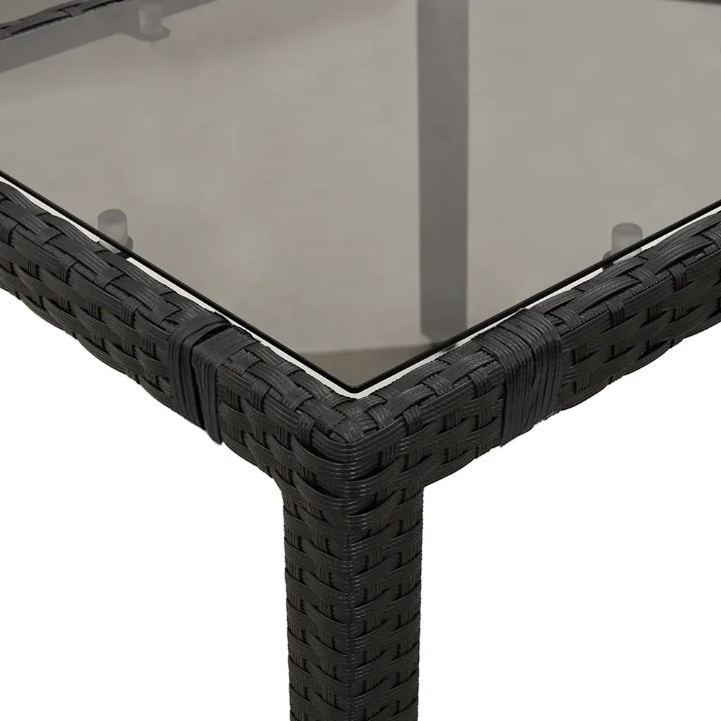 Set da Bistrò da Giardino 7 pz con Cuscini Nero in Polyrattan 3277138