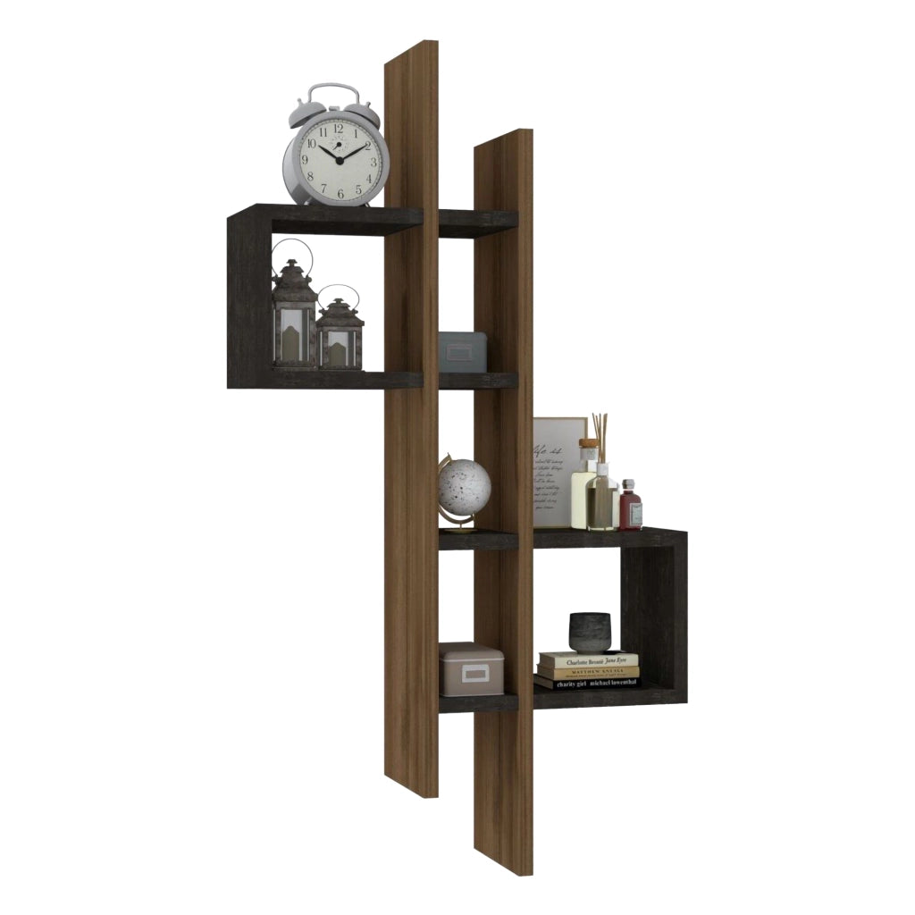 Modugno, Mensola 7 Ripiani, 54x20x108h cm Marrone Noce