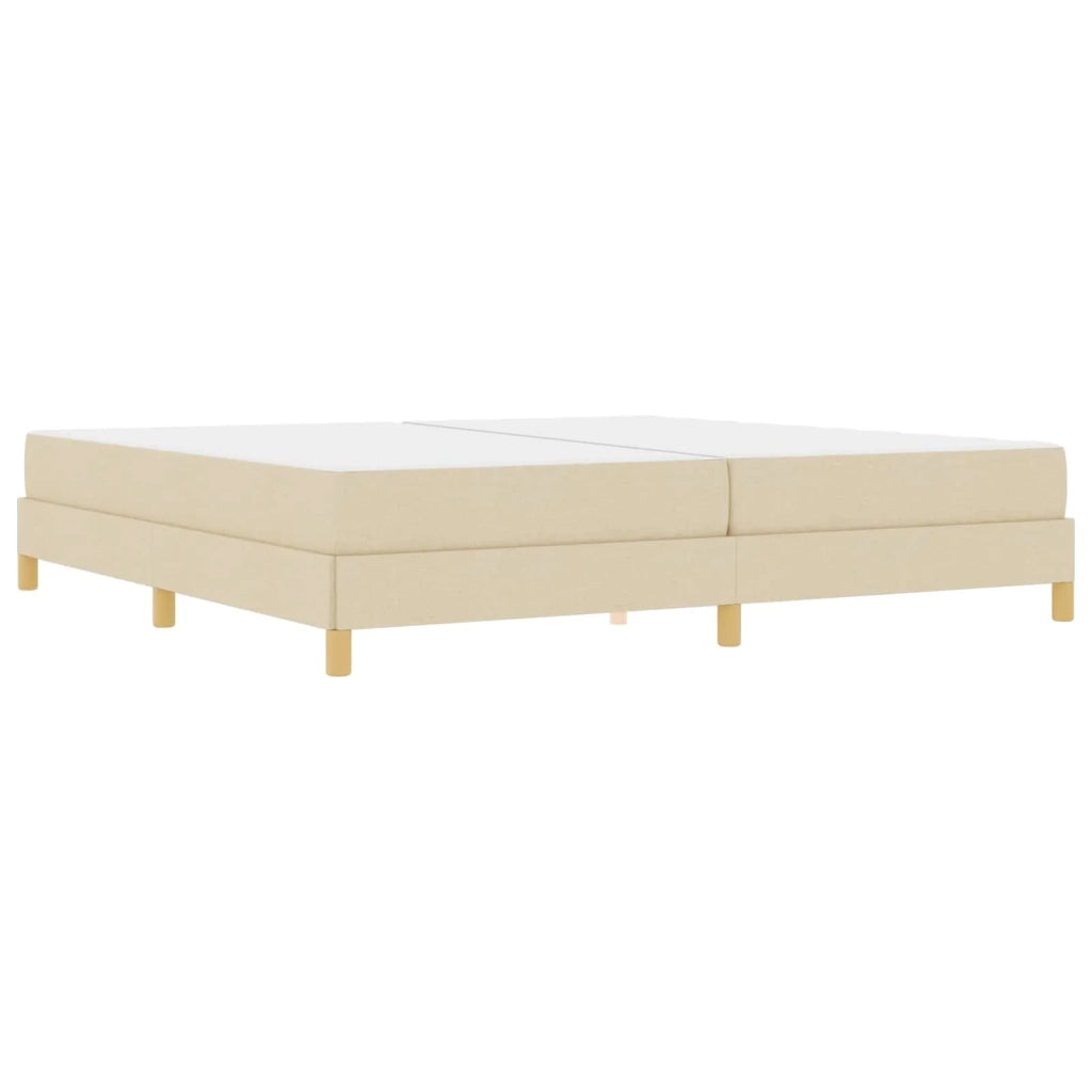 Letto a molle con materasso Crema 200 x 200 cm Tessuto