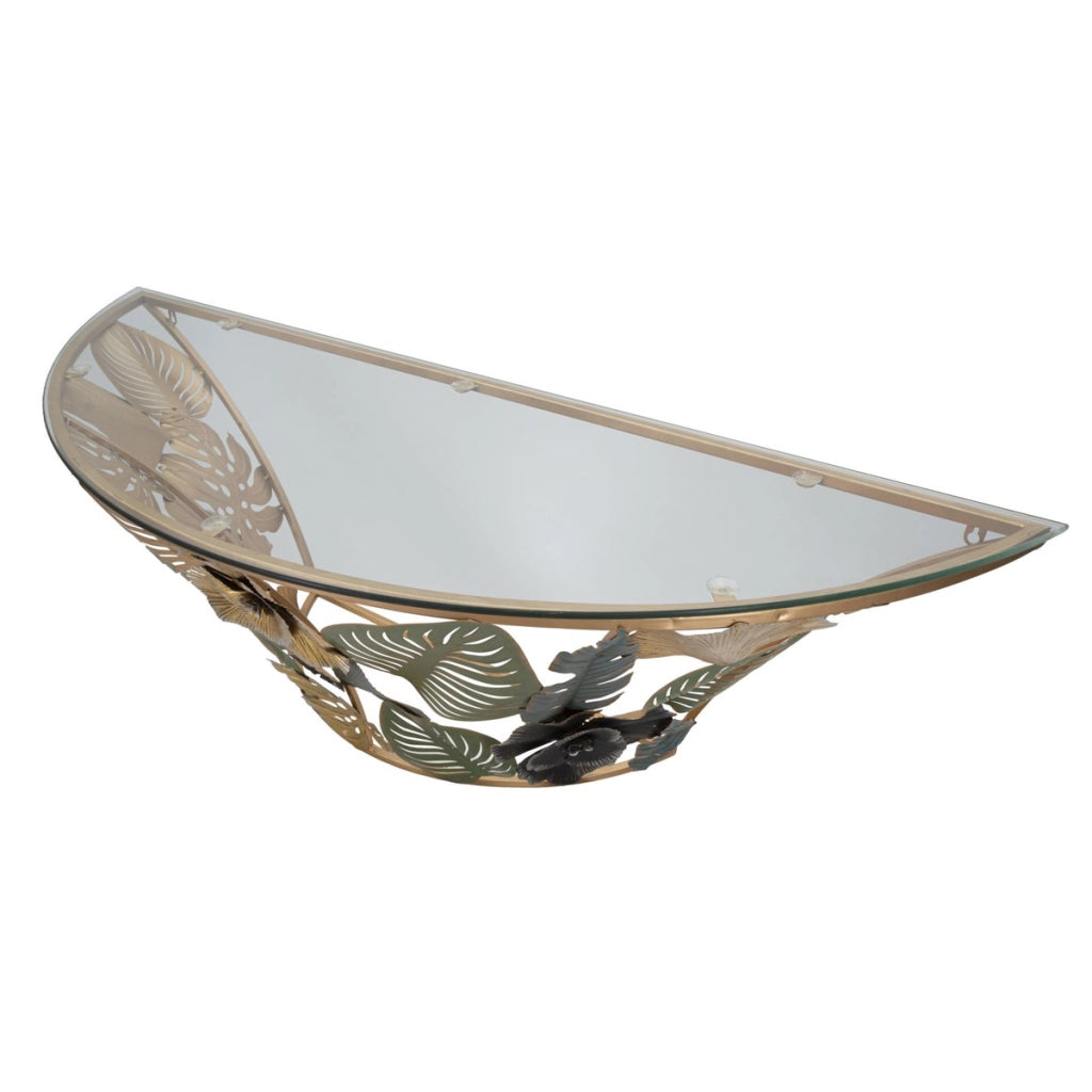 Tavolo Consolle Foglia 74, Multicolore, Metallo, 120x40,5x37,2 cm