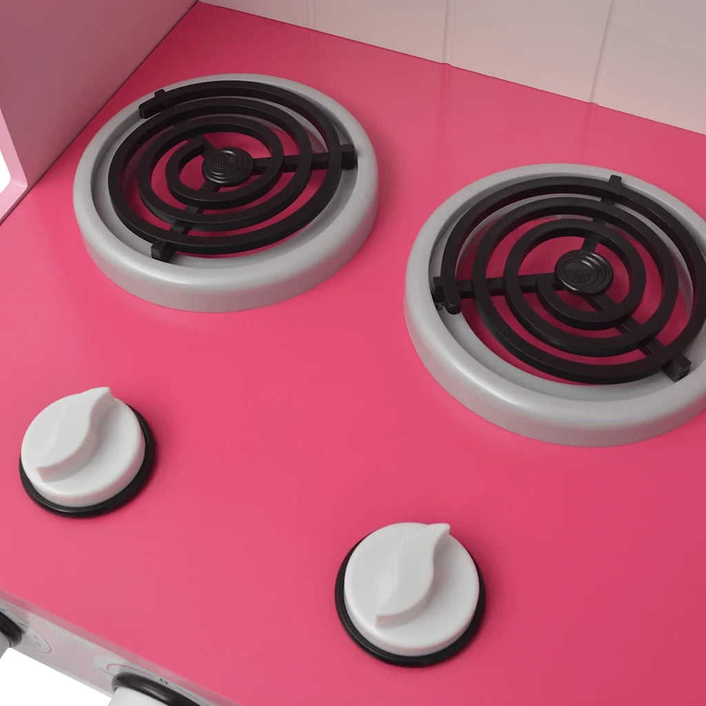 Cucina Giocattolo in Legno 82x30x100 cm Rosa e Bianca 80179