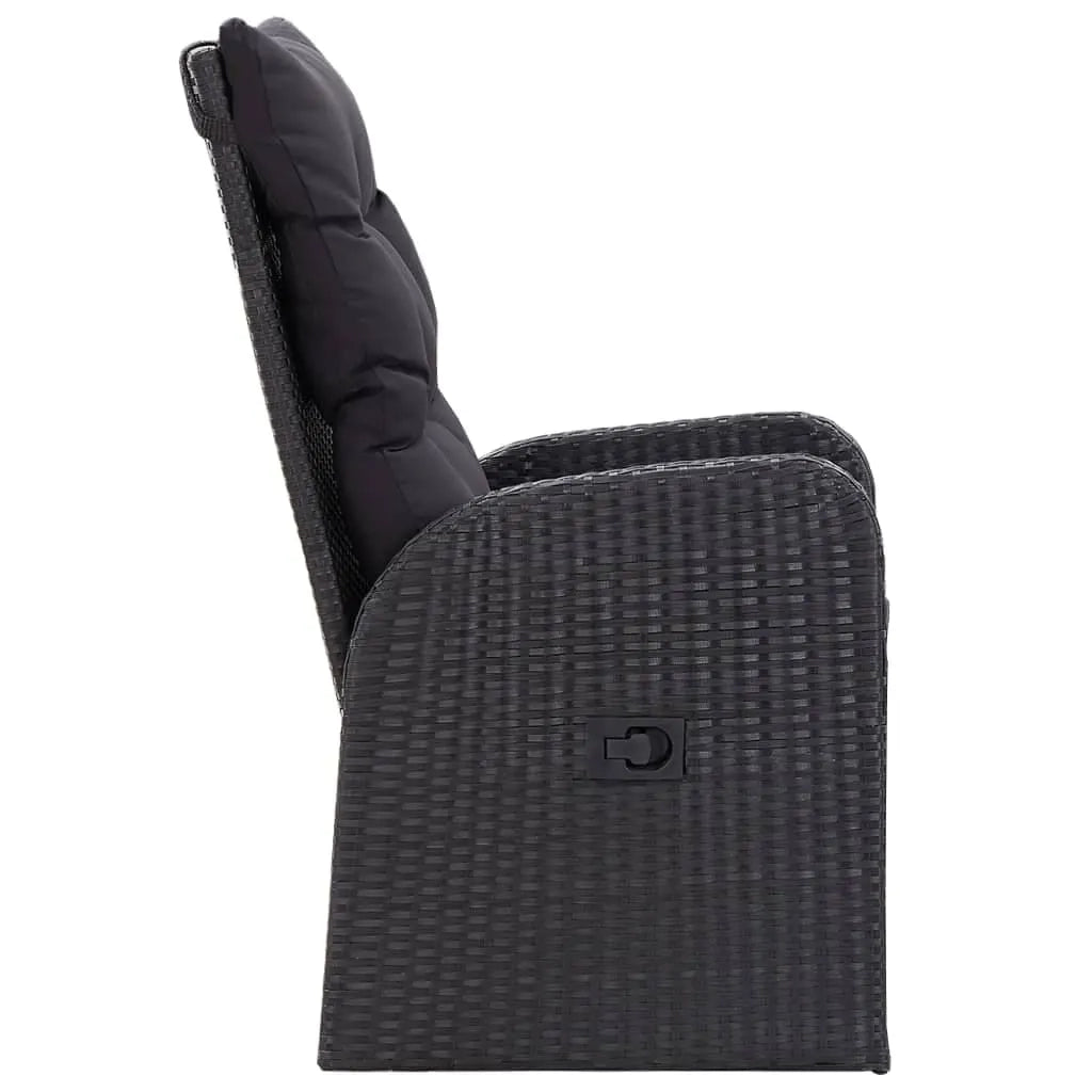 Set da Pranzo da Giardino 9 pz con Cuscini Nero 3099504