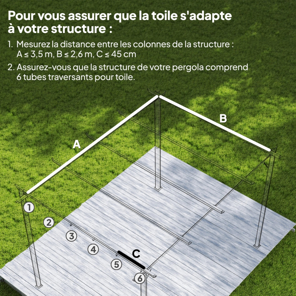 Tenda Pergola Retrattile 4x3m ¨C Minimal ¨C 350x260cm Beige