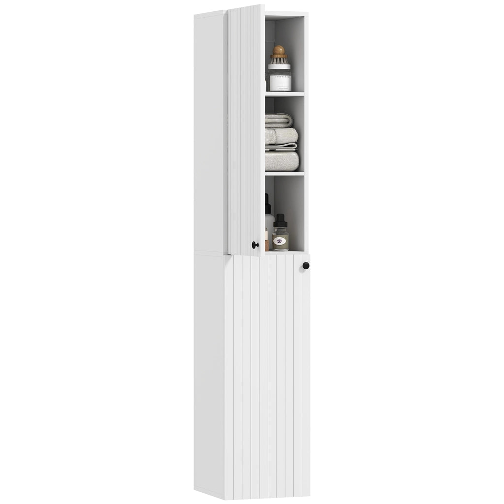 Armadietto da Bagno ¨C Zephmum ¨C Bianco 6 Ripiani MDF