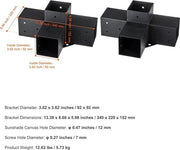 Set di sosteggi angolari in metallo - 4x4in - 2 pezzi - Nero