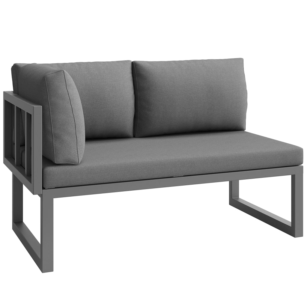 Set Divano da Giardino Polyrattan per 6-8 Posti con Cuscini ¨C MINIMAL ¨C Grigio
