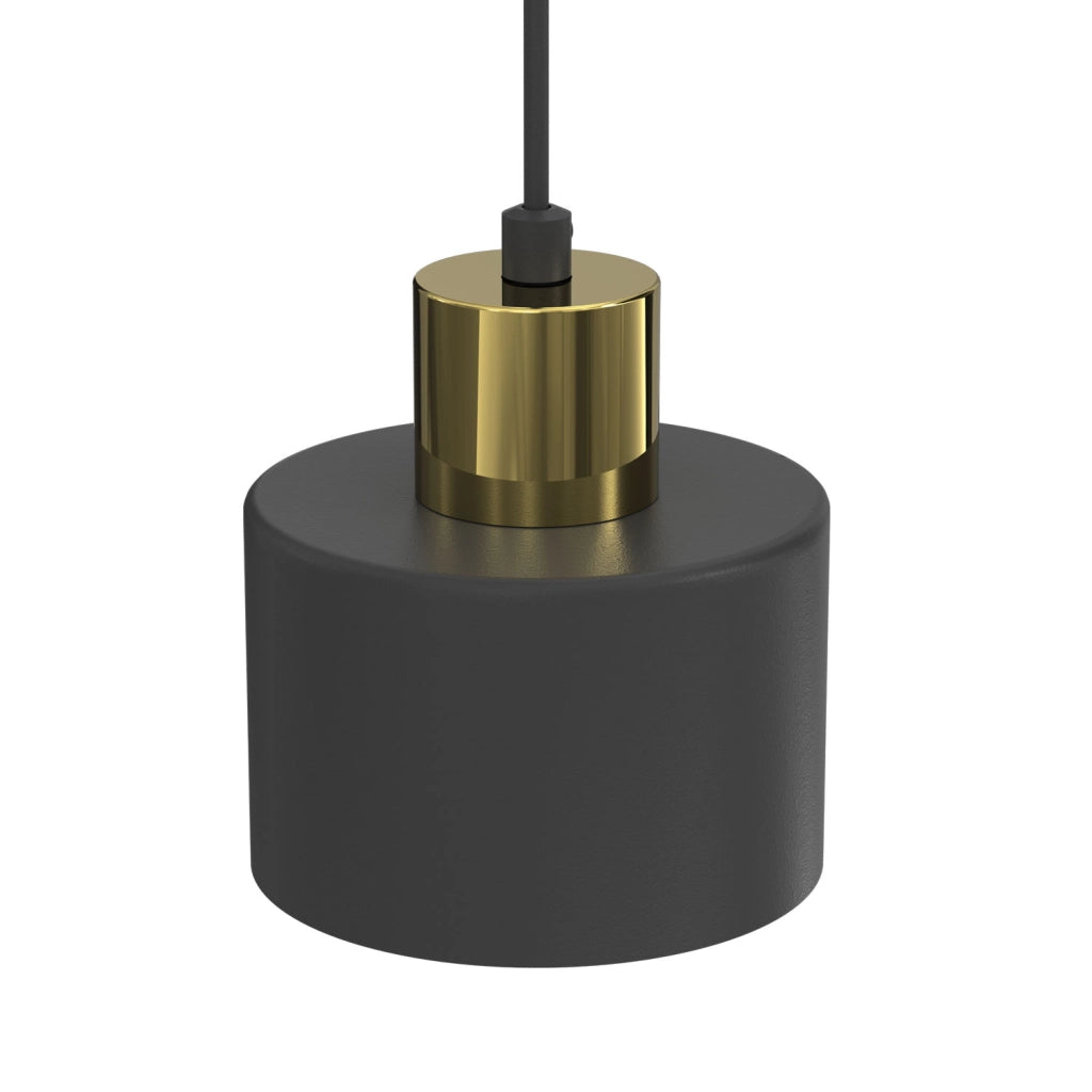Lampada sospesa Parkla 1 luce E27 nera oro Luminex