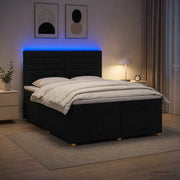 Letto box spring con materasso Nero 140 x 200 cm Tessuto 3455359