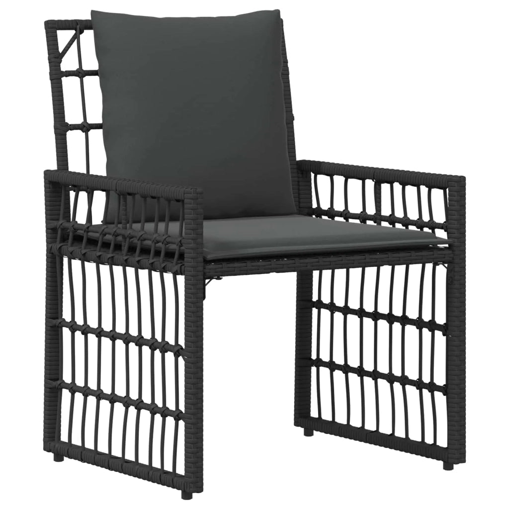 Set di Mobili da Esterno 5 pcs Nero e Grigio scuro 42025136