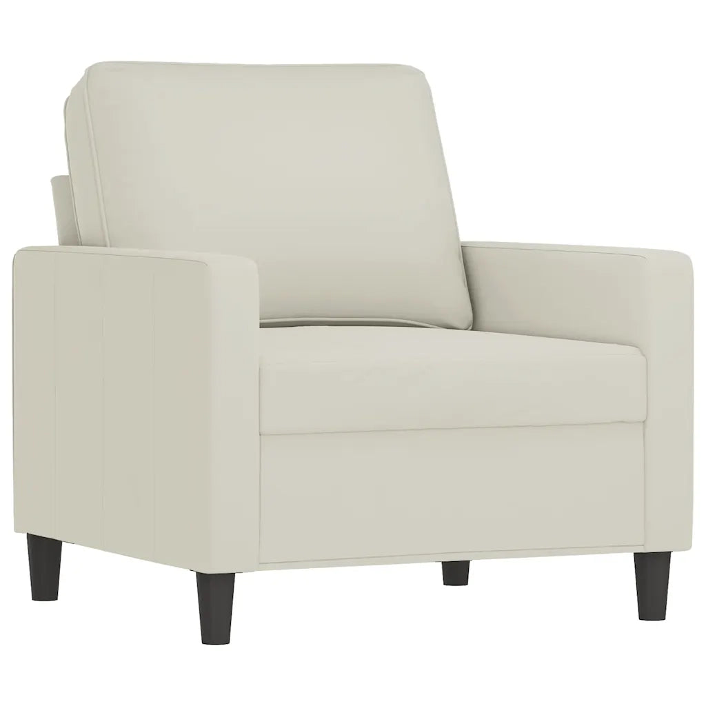 Set di Divani 4 pz con Cuscini Crema in Velluto 3201494