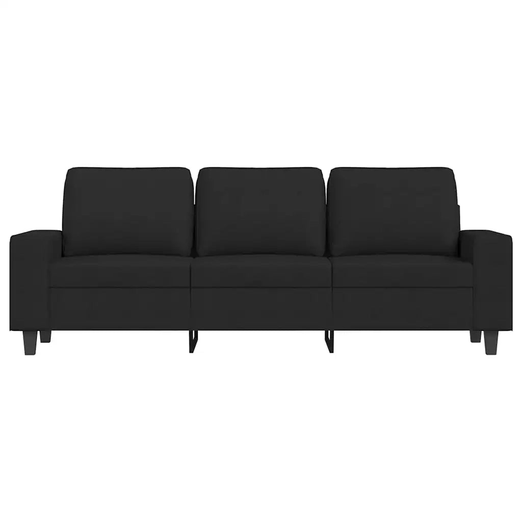 Divano a 3 Posti-Sofa 3 Posti Nero 180 cm in Tessuto 662236