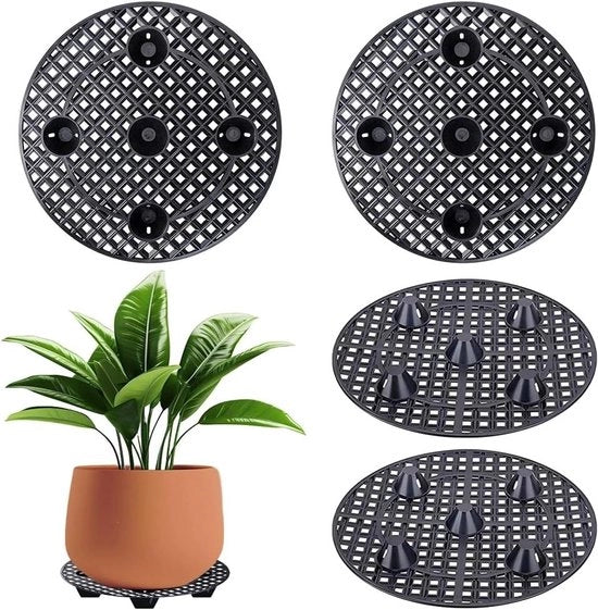 Set di contenitori per piante con griglia di drenaggio - Set da 4 pezzi
